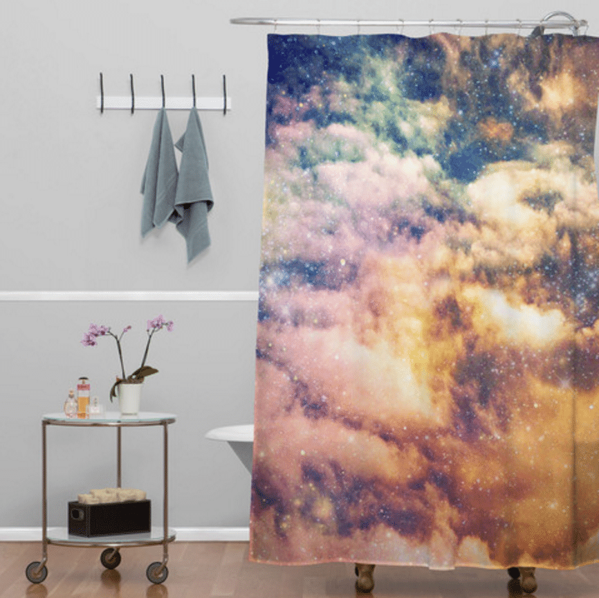 cosmic theme shower curtain