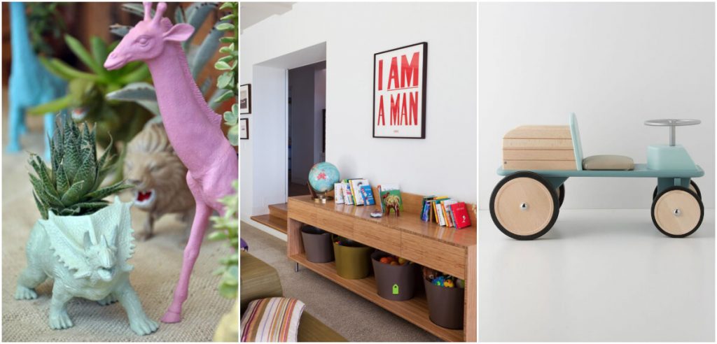 How To Get A Stylish, Yet Kid-Friendly Living Room - Child's Toys As Ornaments