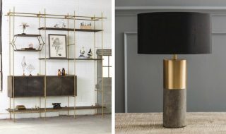 The Collector’s Shelving System By Amuneal & Concrete And Brass Lamp By Graham & Green