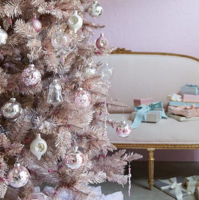 Shabby chic pink Christmas Tree