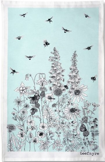 Wildflower tea towel