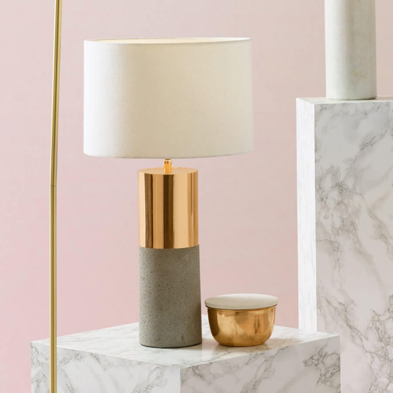 Still Crushing On Copper In 2017 - Copper Table Lamp With Half Concrete Base - Zurleys.co.uk