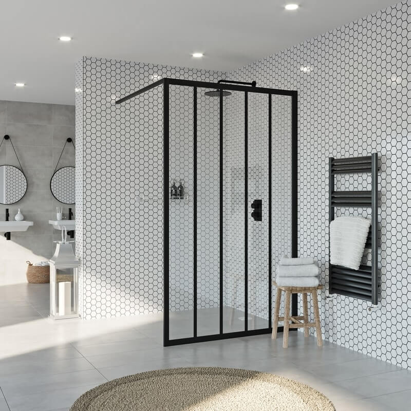 Black framed shower