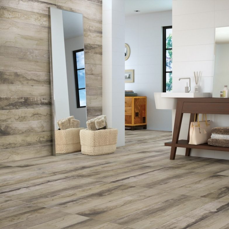 How To Use Bathroom Wall Tile Ideas To Create Your Own Luxury Spa Retreat - Wood Effect Tiles - Image Via CrownTiles.co.uk