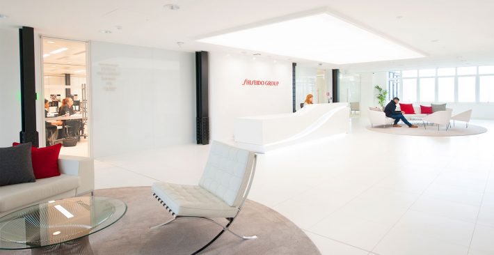 What Your Office Design Says About You To Visitors And Interviewees  - Image Of Shiseido Office Reception - Image Via maris-interiors.co.uk