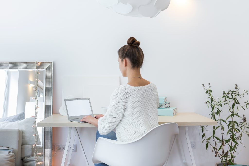 Women, Desk, Laptop