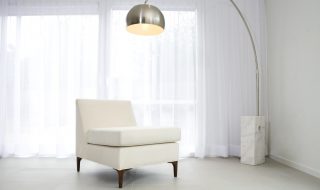 Contemoorary Chrome and Marble Floor Lamp
