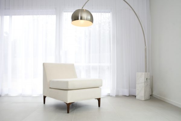 Contemoorary Chrome and Marble Floor Lamp