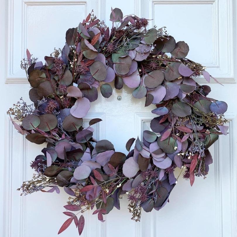 Home Luxe Co Burgundy Russet Eucalyptus Wreath