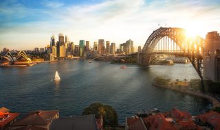 Property looking over Sydney harbour and bridge in Sydney city