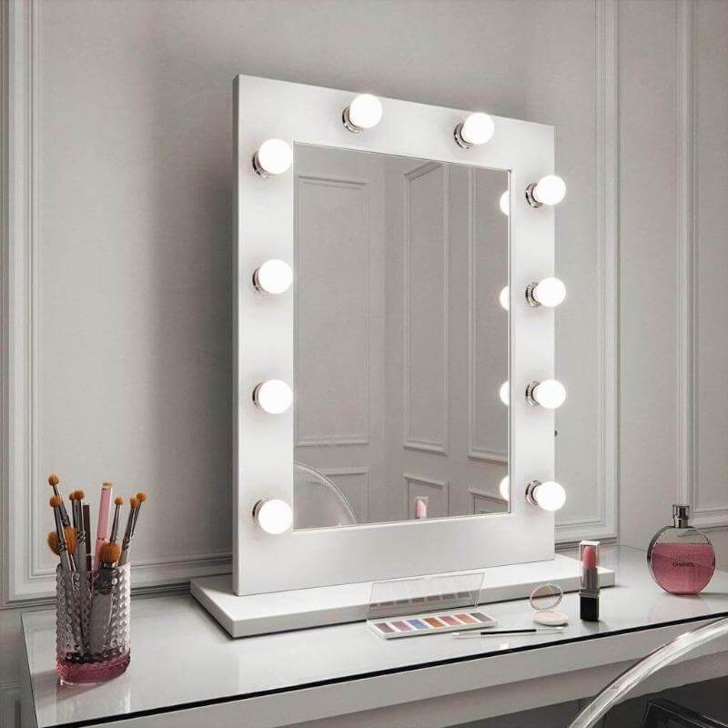Julia White Gloss Hollywood Mirror For Dressing Table