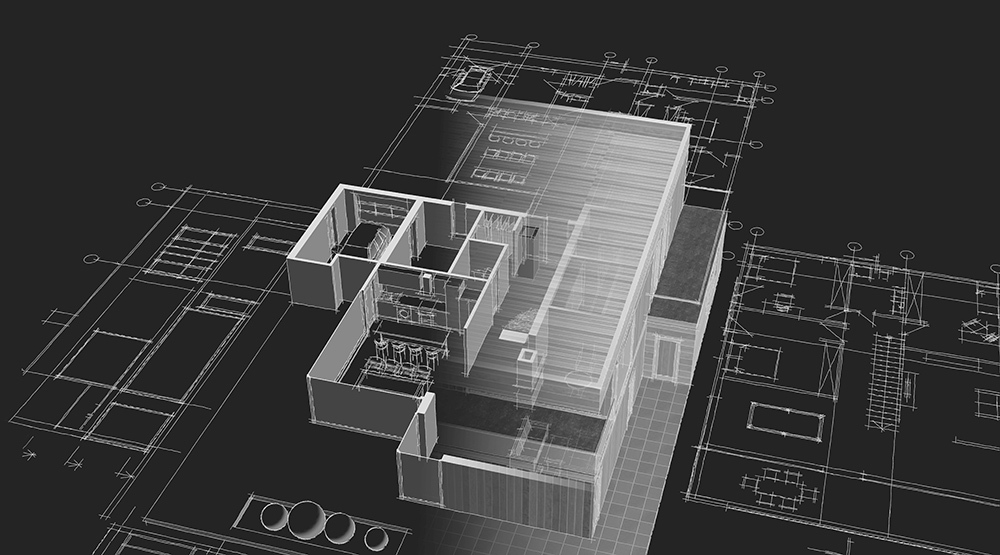 Architectual 3d illustration of a house