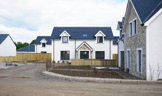 Luxury new house being built in rural countryside