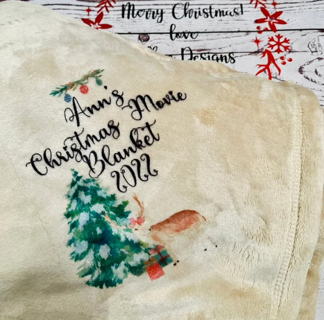 Personalised Christmas Movie Blanket £15 From AlbeeDesignsShop at Etsy UK