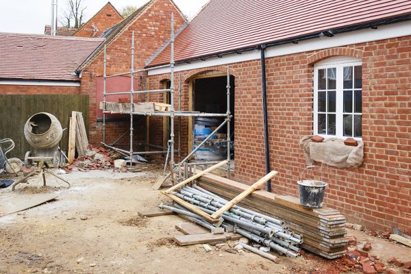 Red brick and red roof tile home extension